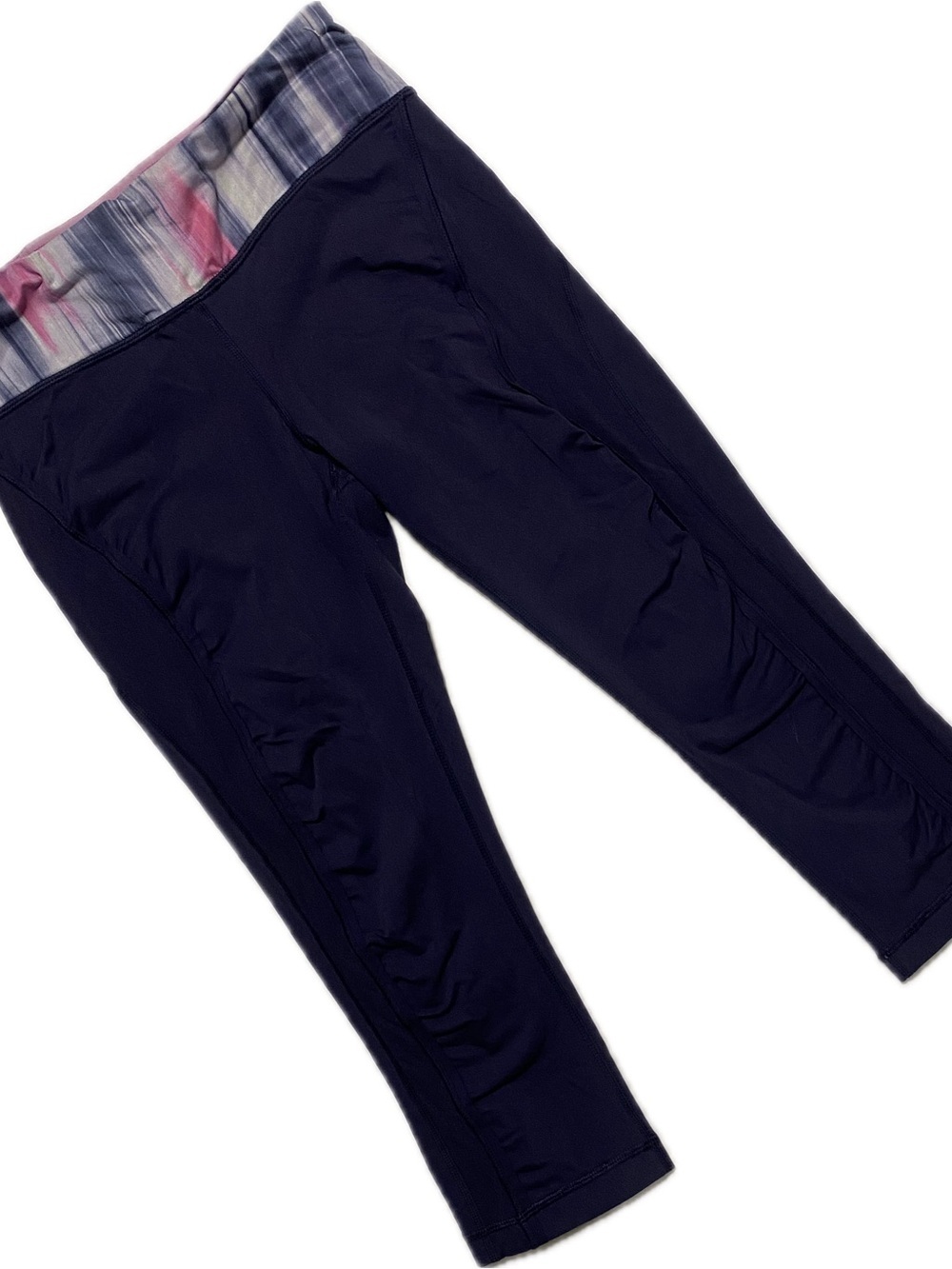 lululemon athletica Navy Capri Leggings with Multicolor Waistband